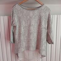 Camicetta grigia con maniche 3/4. Taglia M