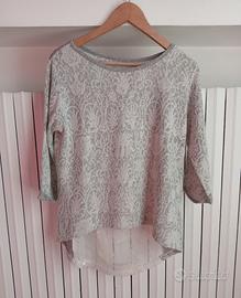 Camicetta grigia con maniche 3/4. Taglia M