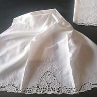 telo in lino bianco intagliato e ricamato 