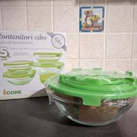 Set 5 Contenitori Salva Freschezza in Vetro 