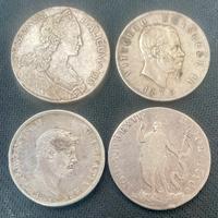 Lotto 4 monete argento italiane storiche
