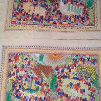 3 Quadri messicani | carta Amate | dipinti a mano