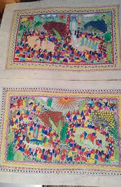 3 Quadri messicani | carta Amate | dipinti a mano