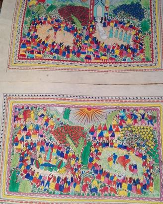 3 Quadri messicani | carta Amate | dipinti a mano