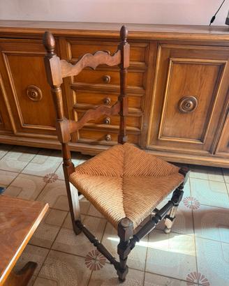 6 sedie in legno massello