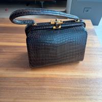 BORSA VINTAGE EFFETTO COCCODRILLO Bordeaux