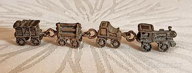 Miniatura trenino in argento, 4 pezzi