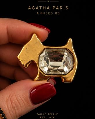Vintage spilla gioiello Agatha Paris 70 80 Scottie