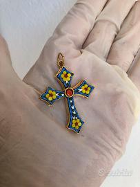 Ciondolo a Croce in Micromosaico