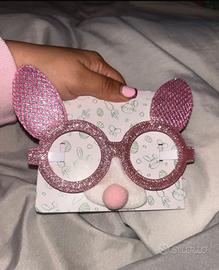 Occhiali coniglietta rosa di Pasqua