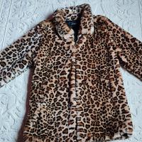 giaccone eco pelliccia leopardata donna