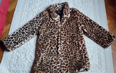 giaccone eco pelliccia leopardata donna