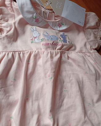 Pagliaccetto cotone rosa CHICCO 0-6 mesi nuovo