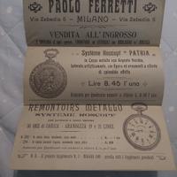 Depliant orologi Système Roskopf maggio 1906