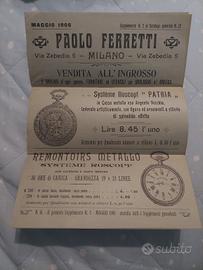 Depliant orologi Système Roskopf maggio 1906