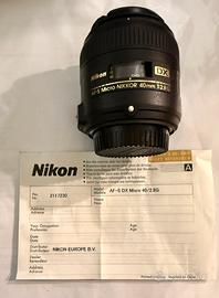 Nikkor AF-S DX 40mm f2.8 micro nikon F