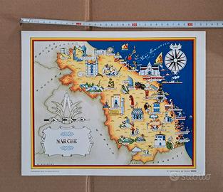 cartina geografica regioni italiane Esso anni 80