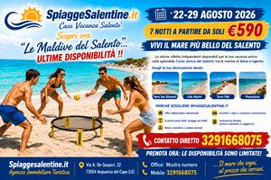Scopri "Le Maldive del Salento" * 22-29 AGOSTO
