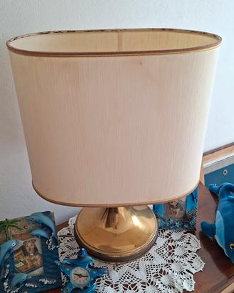 lampada tavolo anni 70/80 in ottome paralume ovale