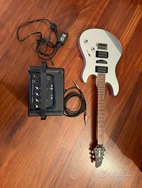 Yamaha RGX121Z Flat Silver + Fender Mustang mini