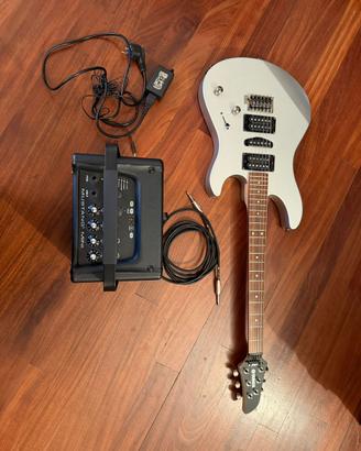 Yamaha RGX121Z Flat Silver + Fender Mustang mini