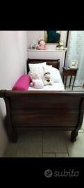 Letto a barca singolo in legno massello