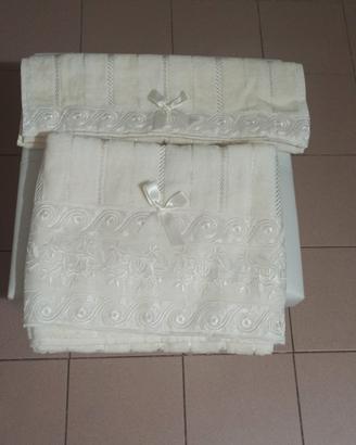 coppia asciugamani 100% cotone