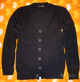 Cardigan Uomo-LIVE 978-Nero Misto Lana 