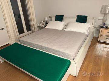 Letto matrimoniale Baxter pelle bianca