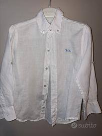 Camicia Harmont & Blaine Junior in lino bianca