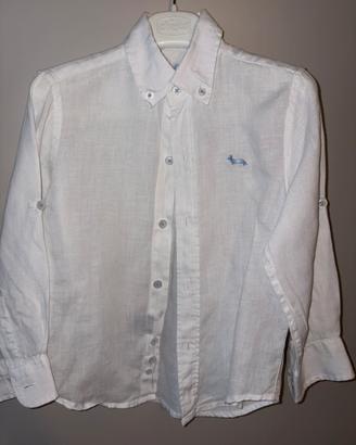 Camicia Harmont & Blaine Junior in lino bianca
