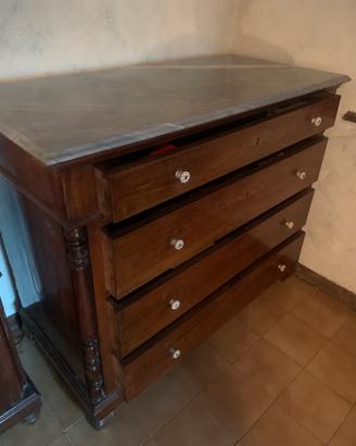 Como’ cassettone in legno e marmo