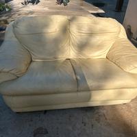 Divano in vera pelle baige