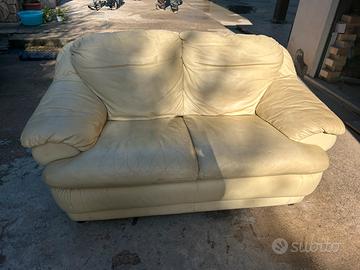 Divano in vera pelle baige
