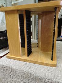 Porta dischi in legno vintage