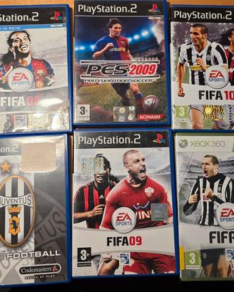 Lotto 6Giochi Calcio PS2 & Xbox 360(FIFA,PES,JUVE)