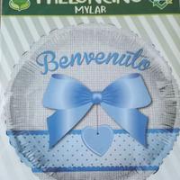 Festoni "Benvenuto" e palloncini per nascita bimbo
