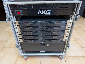 Sistema 10 radiomicrofoni AKG WMS45 + PT45 in rack