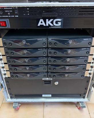 Sistema 10 radiomicrofoni AKG WMS45 + PT45 in rack