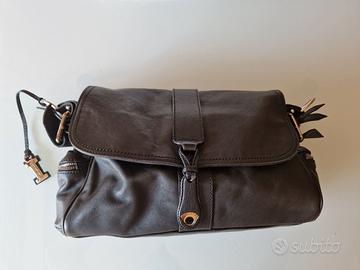 Iceberg borsa a spalla in pelle nera vintage super