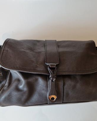 Iceberg borsa a spalla in pelle nera vintage super