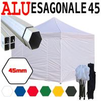 Gazebo pieghevole 3x3 alluminio bianco mercato pvc
