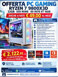 PC GAMING 9800X3D 32GB RAM SSD RX9070XT 16GB W11P