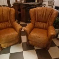 poltrona  vintage  pelle
