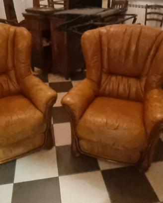 poltrona  vintage  pelle