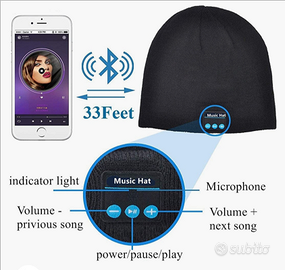Cappello Bluetooth 5.0 stereo e vivavoce