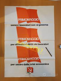 P.C.I Primo Maggio 1981 Manifesto Originale D'epoc