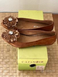 Scarpe ballerine café noir 35 pelle nuove scatola