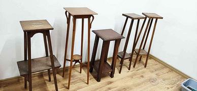 Trespolo alzatina porta vaso colonna legno liberty