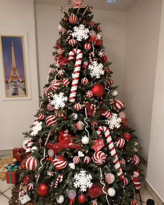 Decorazioni albero Natale rosse e bianche CANDY